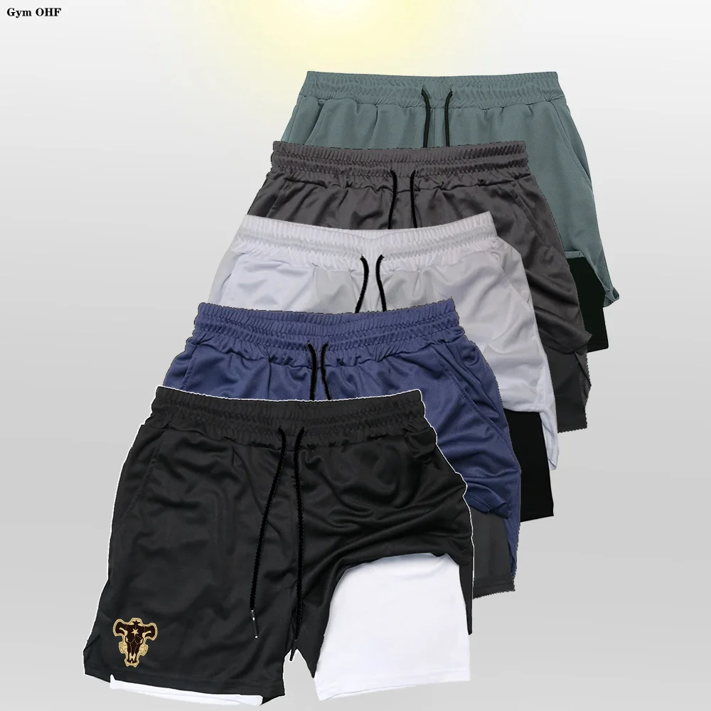 2026 Trendy Men 2 In 1 Double Layer Shorts Multifunctional Printed Quick Dry Sweat Absorbing Soft Loose Streetwear Sports Shorts