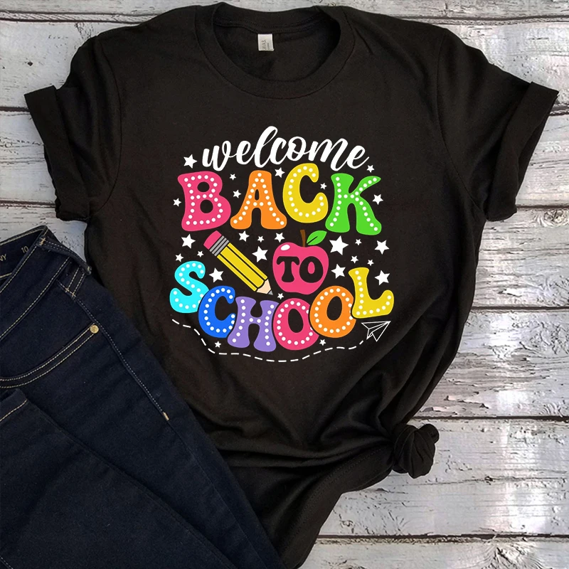 

Welcome Back To School Shirt Back To School Tee First Day of School Vintage Tshirt Goth Mama Tops 2024