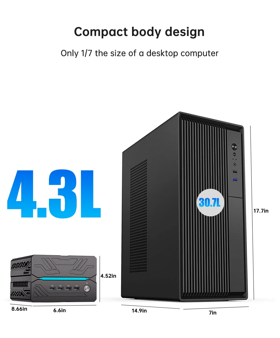 MSECORE Gaming Mini PC Intel Core I9-14900F RTX 5060 Ti 16G Dedicated Card Win11 DDR5 NVMe SSD WiFi6E BT5.3 8K Desktop Computer