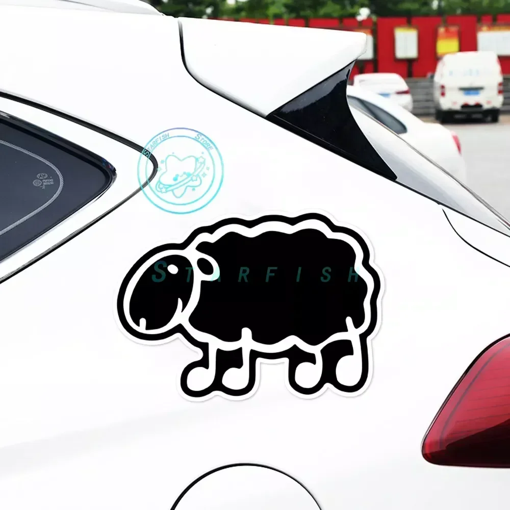 Fun Self Adhesive Paper Black Laca Sheep Car Sticker Bumper Rear Window Waterproof Car Decoration PVC Material Waterproof