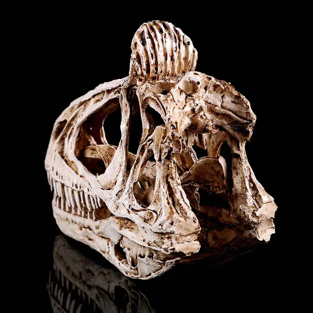

1Pcs Ice Crested Dinosaur Skull Ornament Realistic Resin Craft for Holiday Home Office Mall Cafe Decor Festive Atmosphere