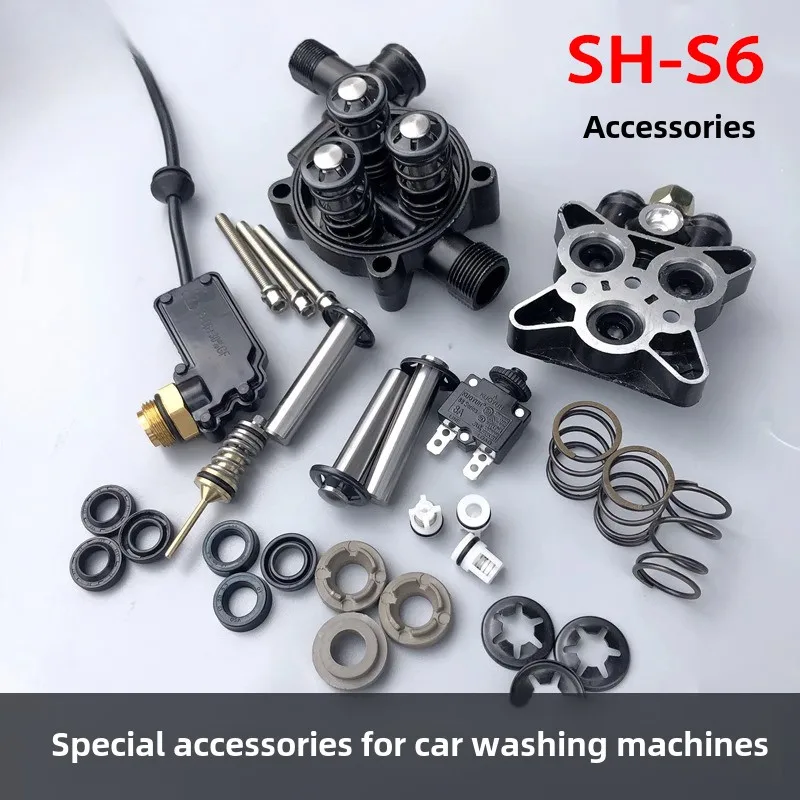 Saihan Car Washing Machine Parts Daquan SH-S6 High Pressure Water Gun Pump Head Repair Kit Plunger Water Seal Oil Seal Seal Ring