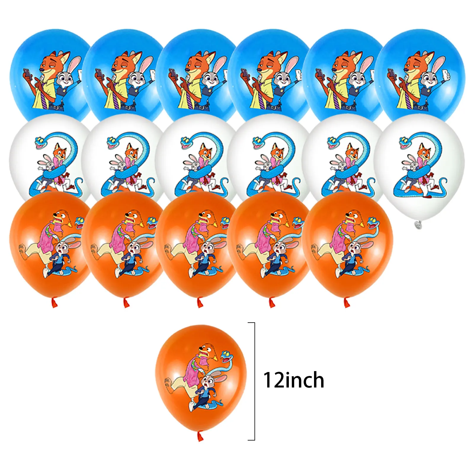 주토피아 생일 파티 장식 풍선 세트 닉과 주디 풍선 어린이 생일 크리스마스 파티 용품 선물 장식