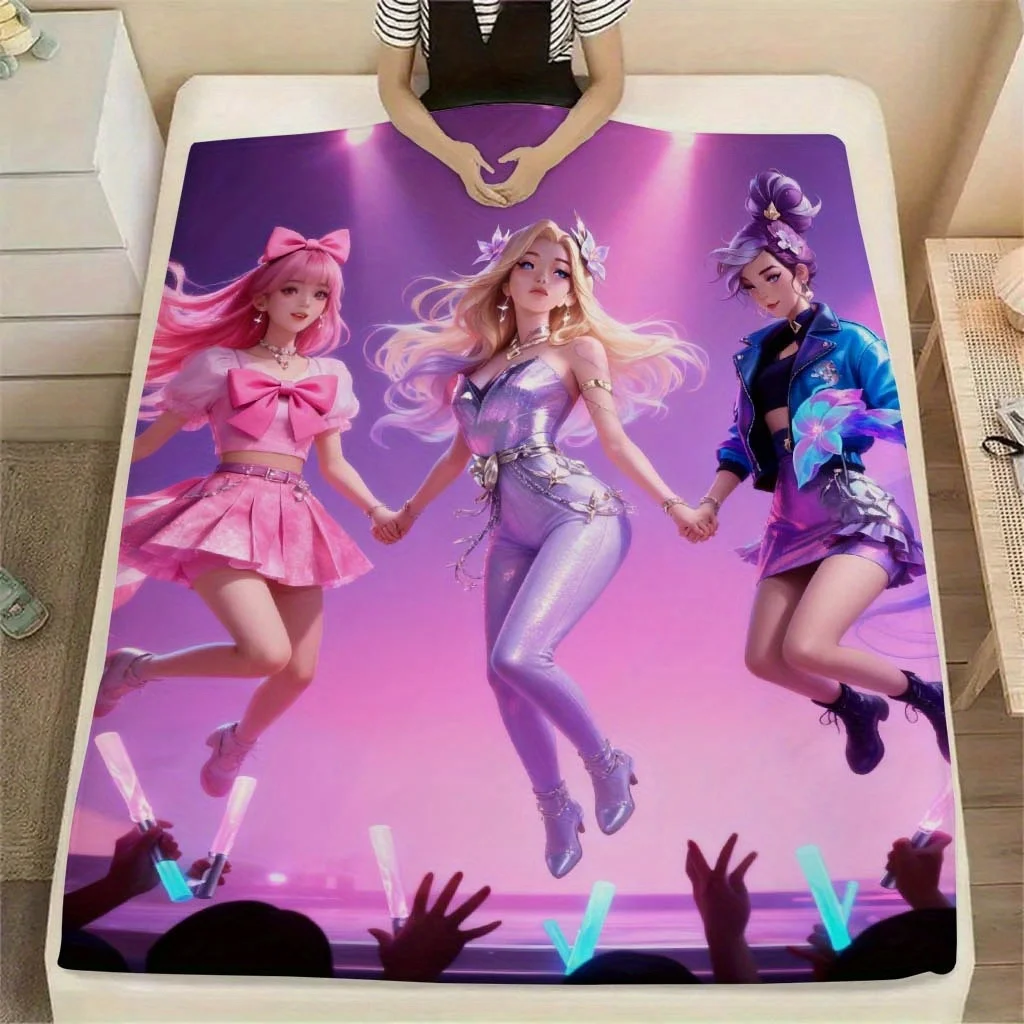 A K-POP Candy-Colored Printed Blanket, Utilizing Digital Printing Technology to Bring Vibrant Patterns And Colors, Making Each B
