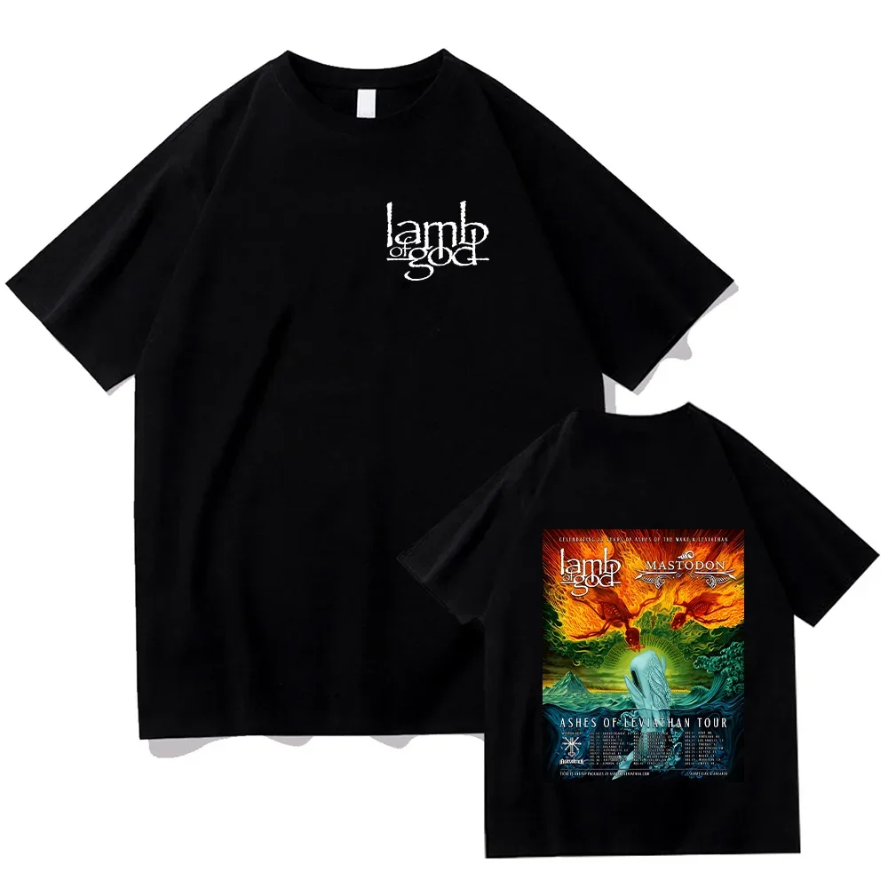 

Lamb of God and Mastodonmusic T-shirts Ashes of Leviathan Tour Graphic Print Tops High Quality Cotton Tshirts Unisex Loose Tees