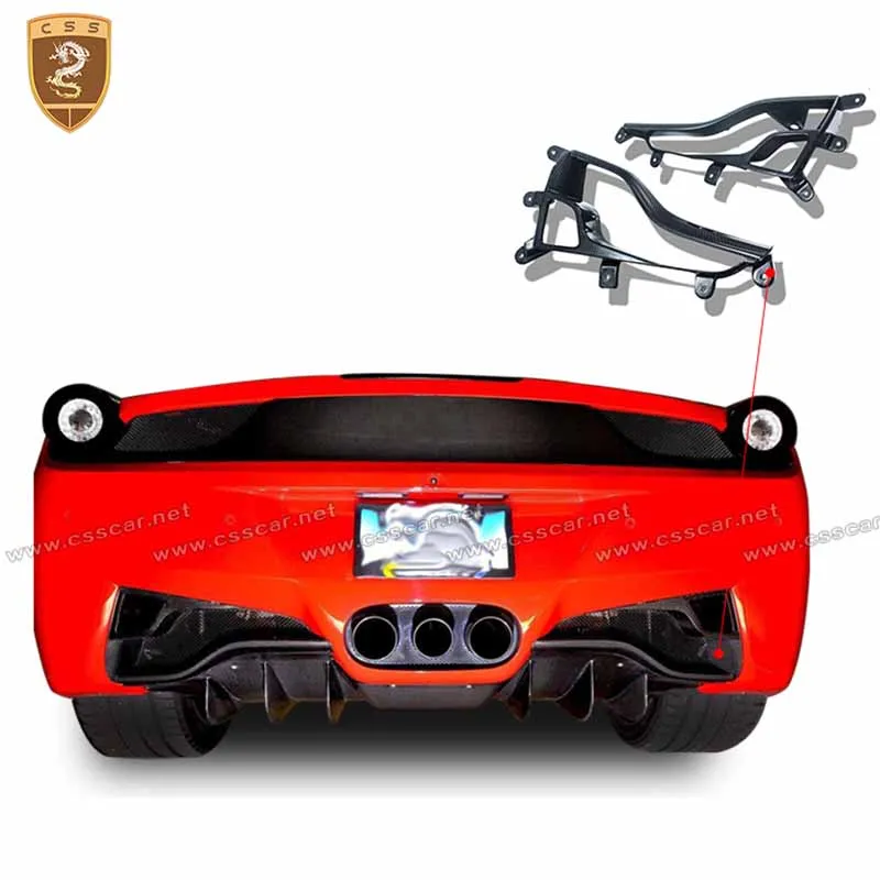 2Pcs Carbon Fiber Rear Tail Light Cover Trim For Ferrari 458 OEM Style Car Brake Light Lamp Frame Cover Exterior Accessories