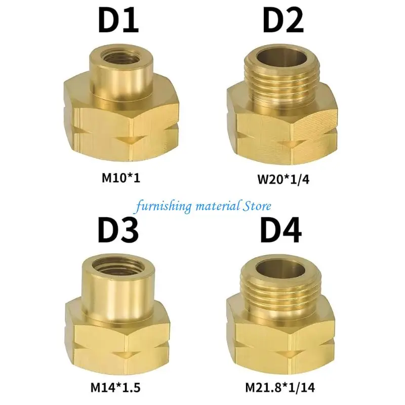 Y5GD 4Pcs Gas Cylinder Connection Adapter Brass Hexagonal Connector Universals Fitting Refill Adapter Easy to Install