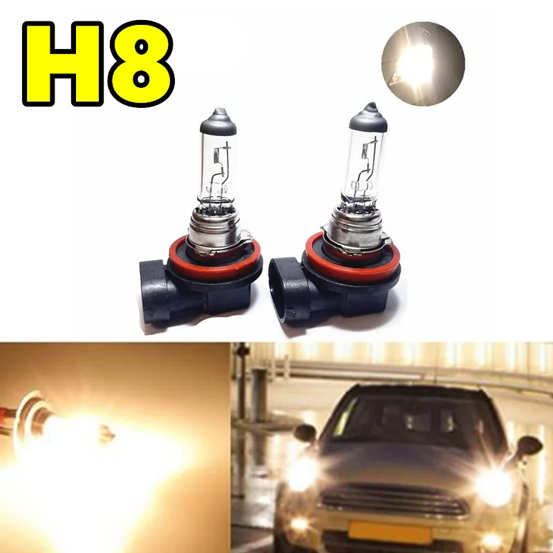 

2pcs H8 35W Halogen Lamp 3200K Car Fog Lamp 12V White Light H8 Halogen Headlights Bulb H8 Car Head Light Replacement Bulb
