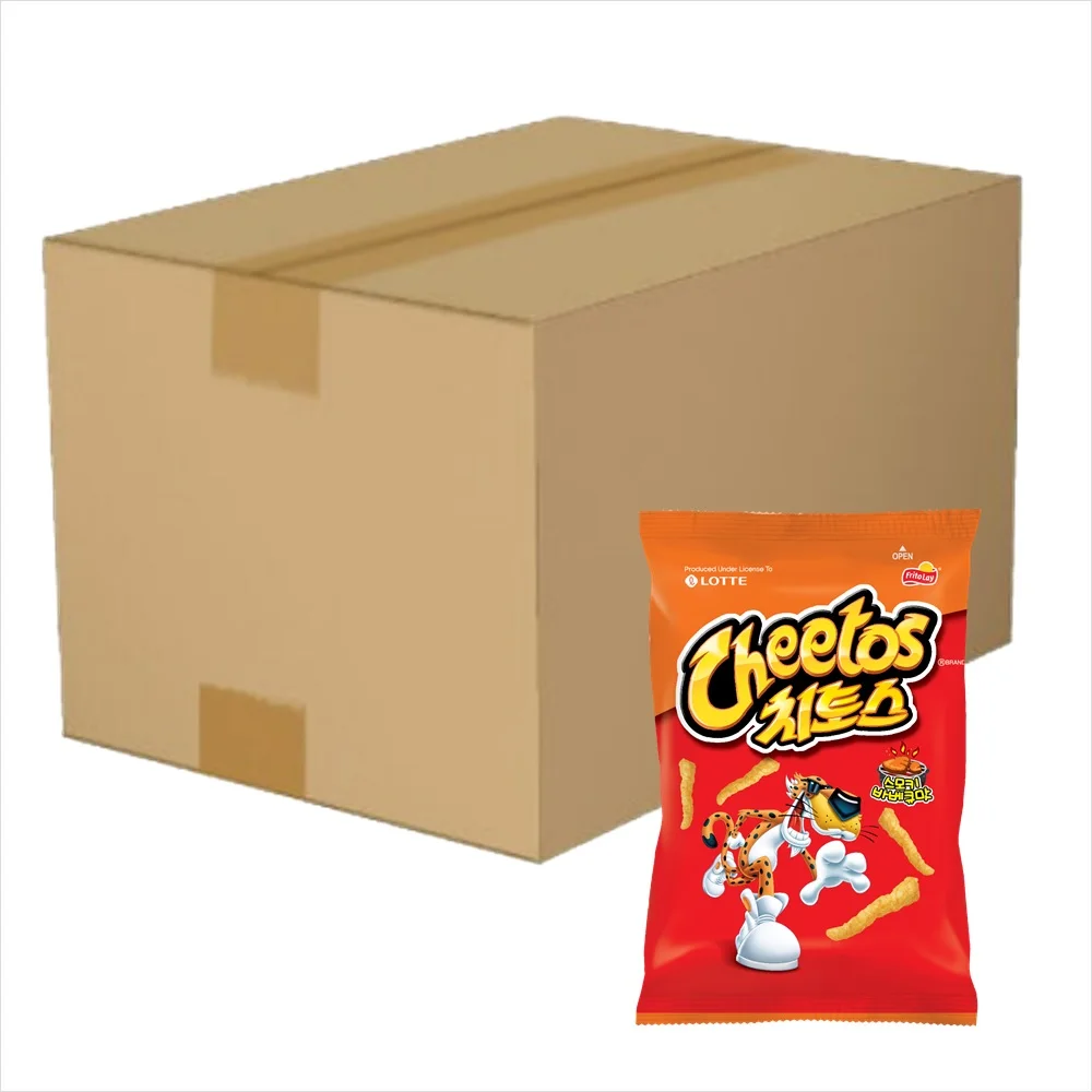 Lotte Cheetos Smoky Bbq Sabor 82g X 12 (1 Caja) (Compre 2 Cajas y Obtenga 1000 Ganancia X Larga Vida útil)