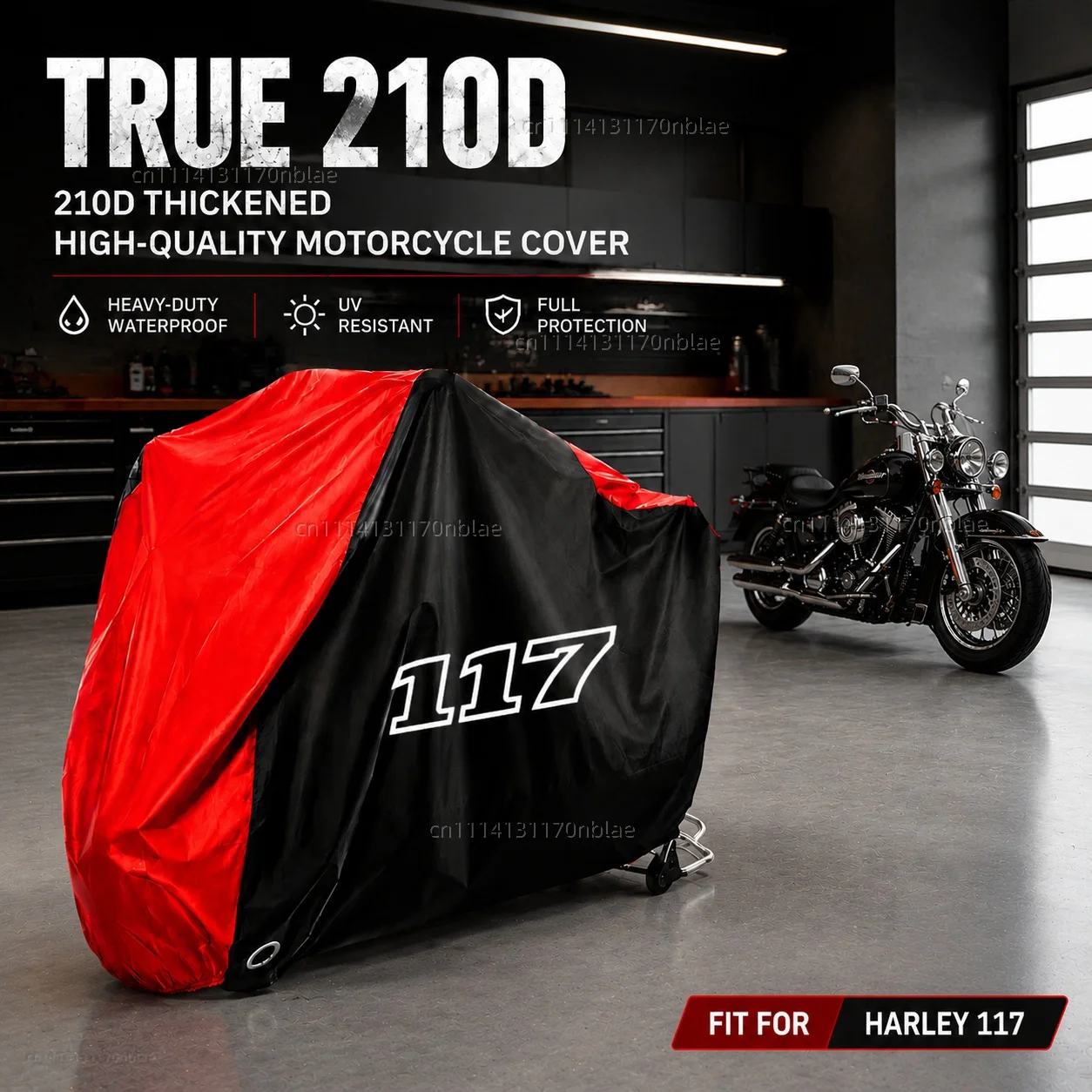 For Harley Softail Low Rider ST FXLRST FXRST Breakout Touring CVO 117 210D Motorcycle Cover Waterproof Dustproof UV Cover