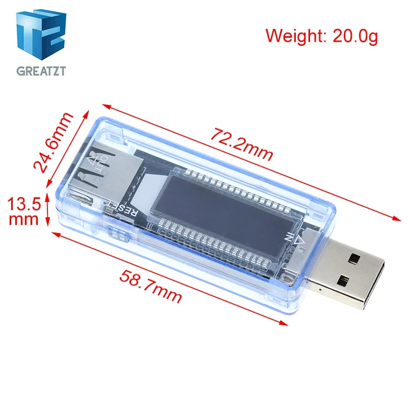 USB Tester Current Voltage Charger Capacity Tester Volt Current Voltage Meter Time Display Mobile Power Detector Battery Test image 2