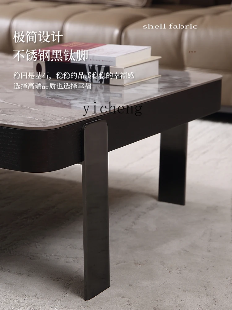 Zf New Stone Plate High-End Elegant Modern Minimalist Designer Model Square Tea Table