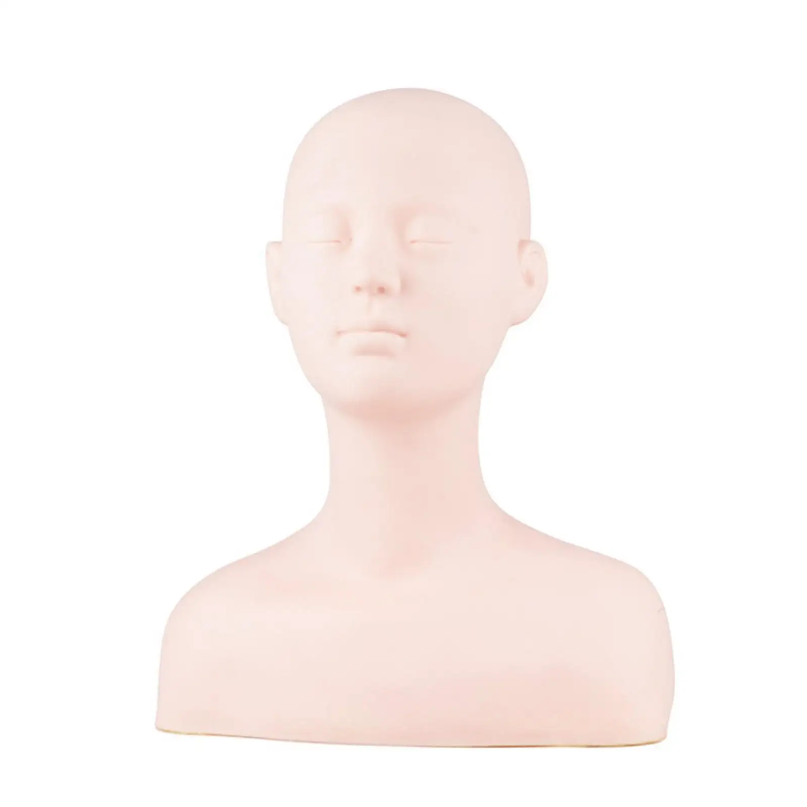 Massage Mannequin Head with Shoulders Bald Makeup Practice Head Long-Lasting