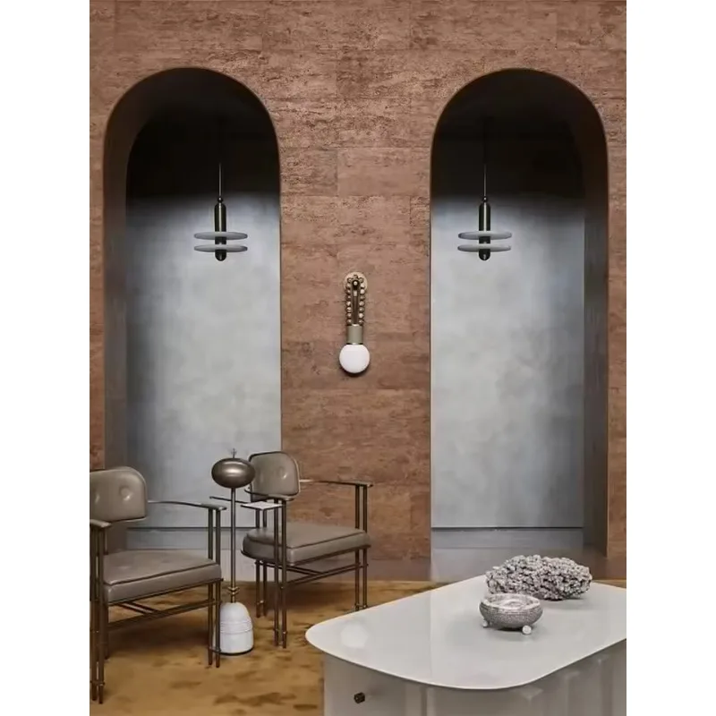 Creative glass lampshade wall lamp with ancient style for bedroom headboard, hallway