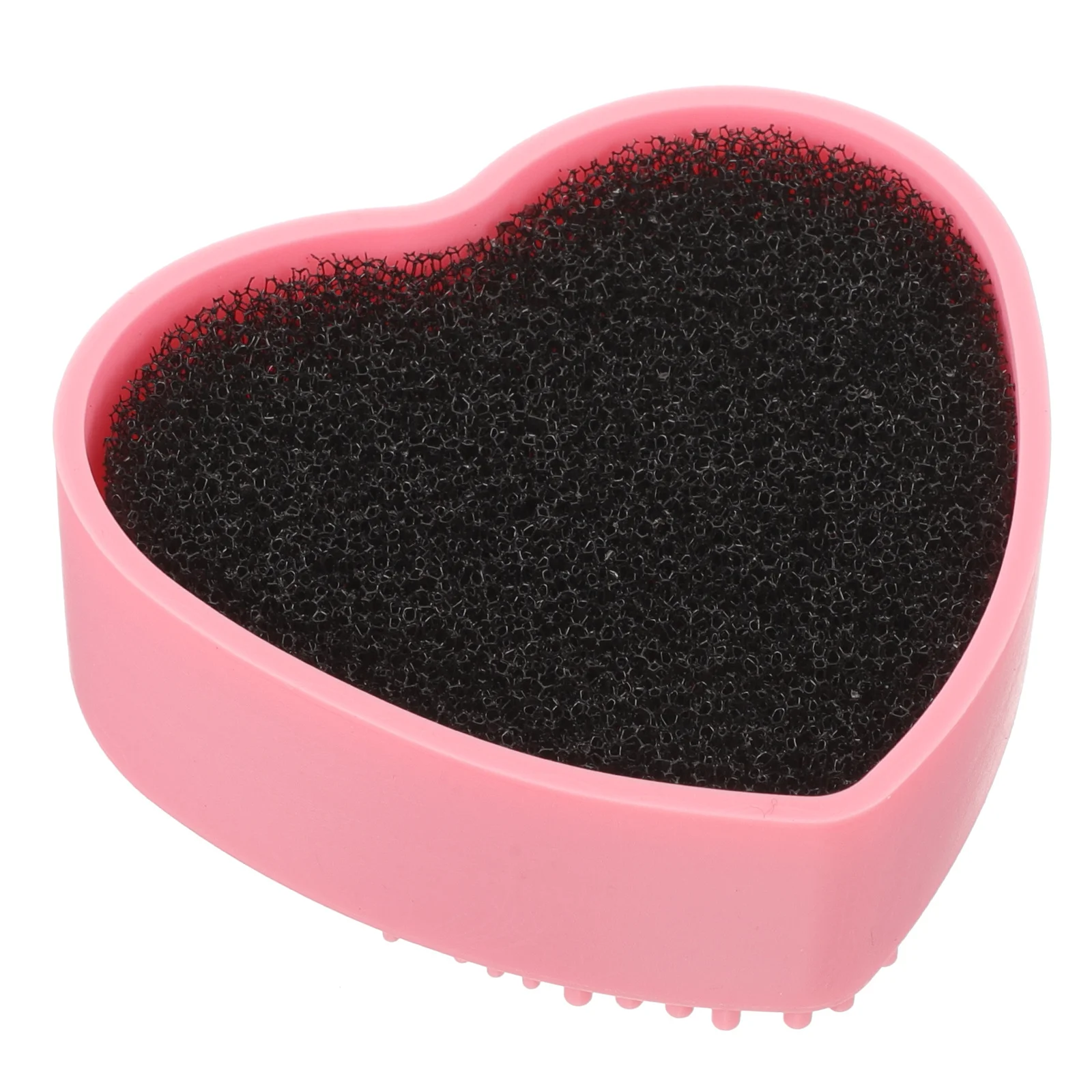 Tweeërlei gebruik Roze hartvormige make-upborstelreiniger Sponskist Draagbare oogschaduw Kleurverwijderaar Snelle schone borstelreinigingsdoos