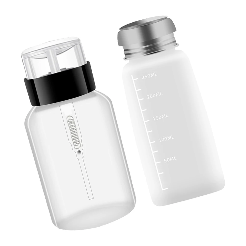 2 stücke Nagellack Entferner Spender Flaschen Drücken Leere Flüssigkeit Behälter PP Kompakte Tragbare Breite Öffnung Lack Kleine Praktische