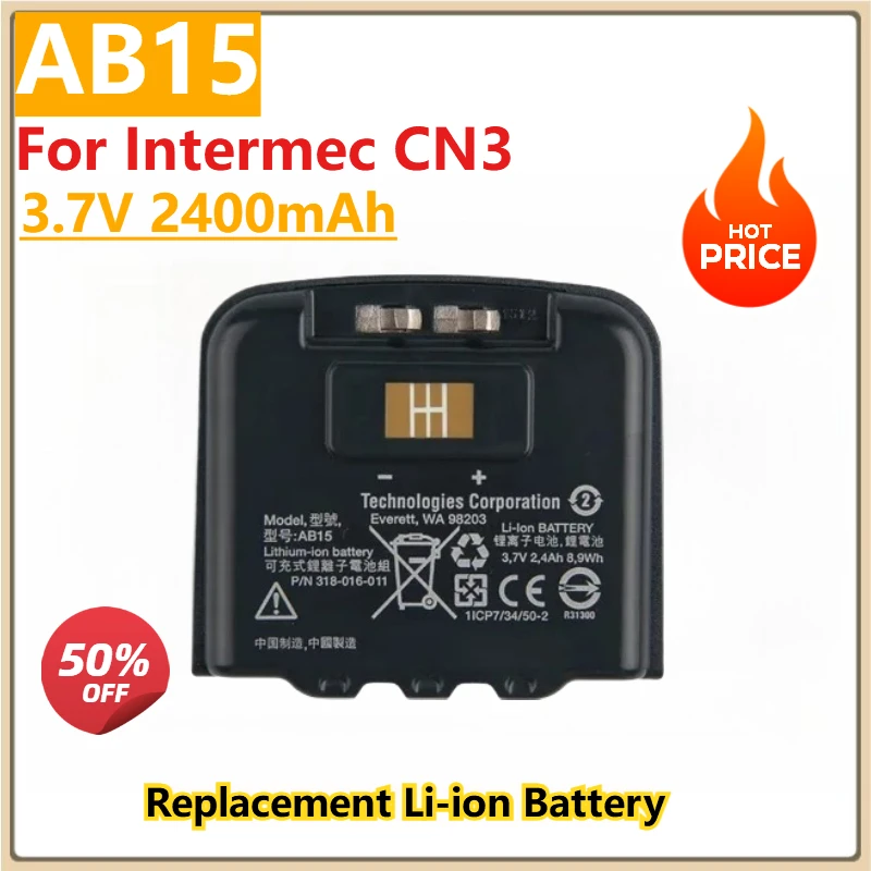 

New Replacement Li-ion Battery 318-016-011 AB15 AB16 3.7V 4000mAh for Intermec CN3