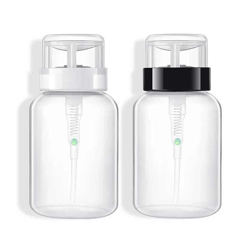 

200ml Portable Push Down Empty Lockable Pump Dispenser Bottle Nail Polish Remover Alcohol Liquid Containers Travel Use