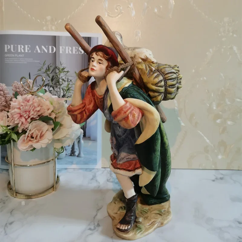 Art Collection Owell Ceramic Western Figures Sculpture Porcelain The Sheepherder Figurine Desk Ornaments Home Decorations Gifts