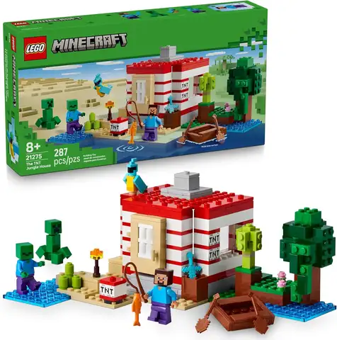 LEGO 21275 Minecraft Series TNT Jungle House Puzzle Building Blocks Toy Children's Day Gift