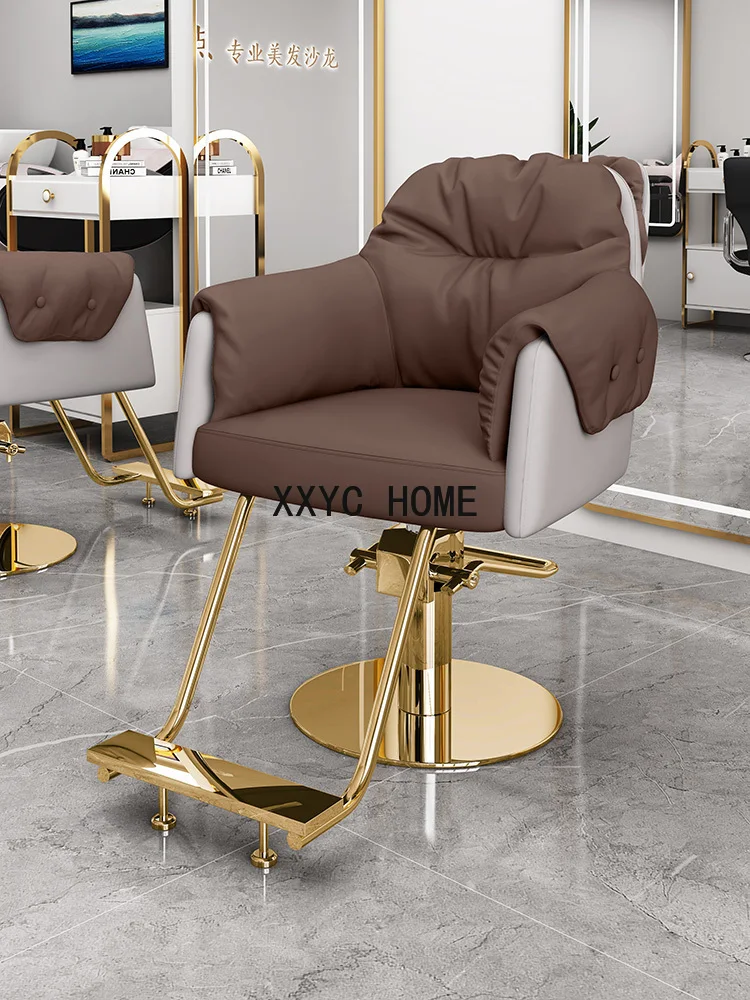 Hairdressing Luxury Professional Barber Chair Swivel Lift Perm Barber Chair Hair Dyeing Silla De Barbería Furniture