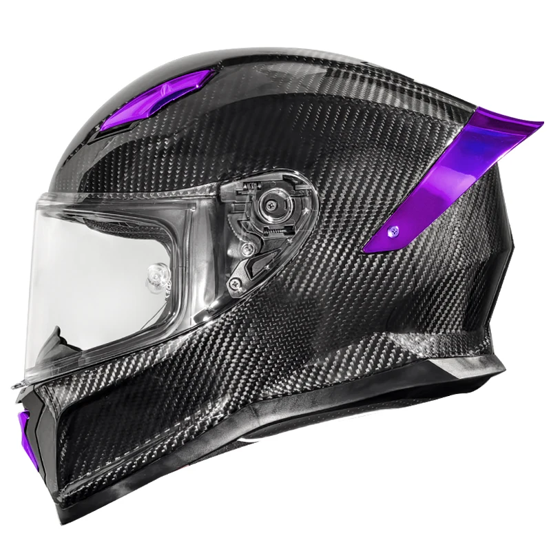Factory Direct 3K & Purple Carbon Fiber Helmet - 3C&DOT Certified &  Ready,12-Month Warranty