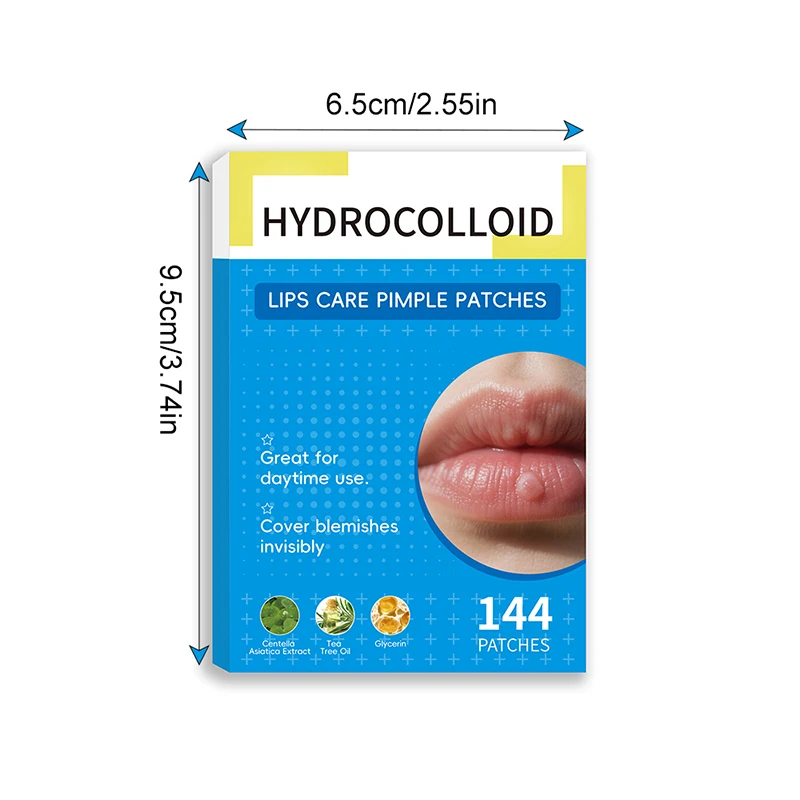 144 Parches para Ampollas Bucales, Parches para Herpes Labial, Parches Hidrocoloides para el Cuidado de los Labios, Parches para Ampollas Bucales