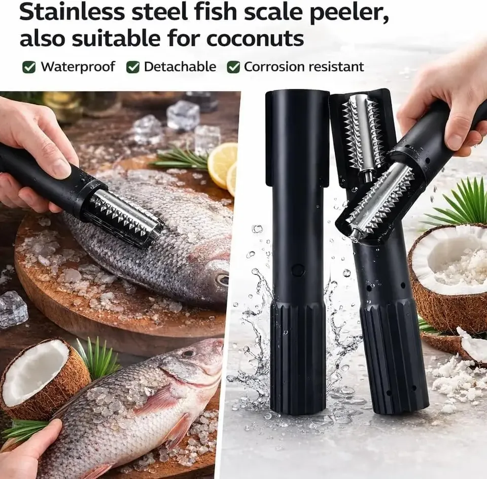  Wireless Electric Fish Scale Remover Fish Scaling Tool Home-use Commercial Fish Skining and Scaling Scraper Fish Scale Remover 