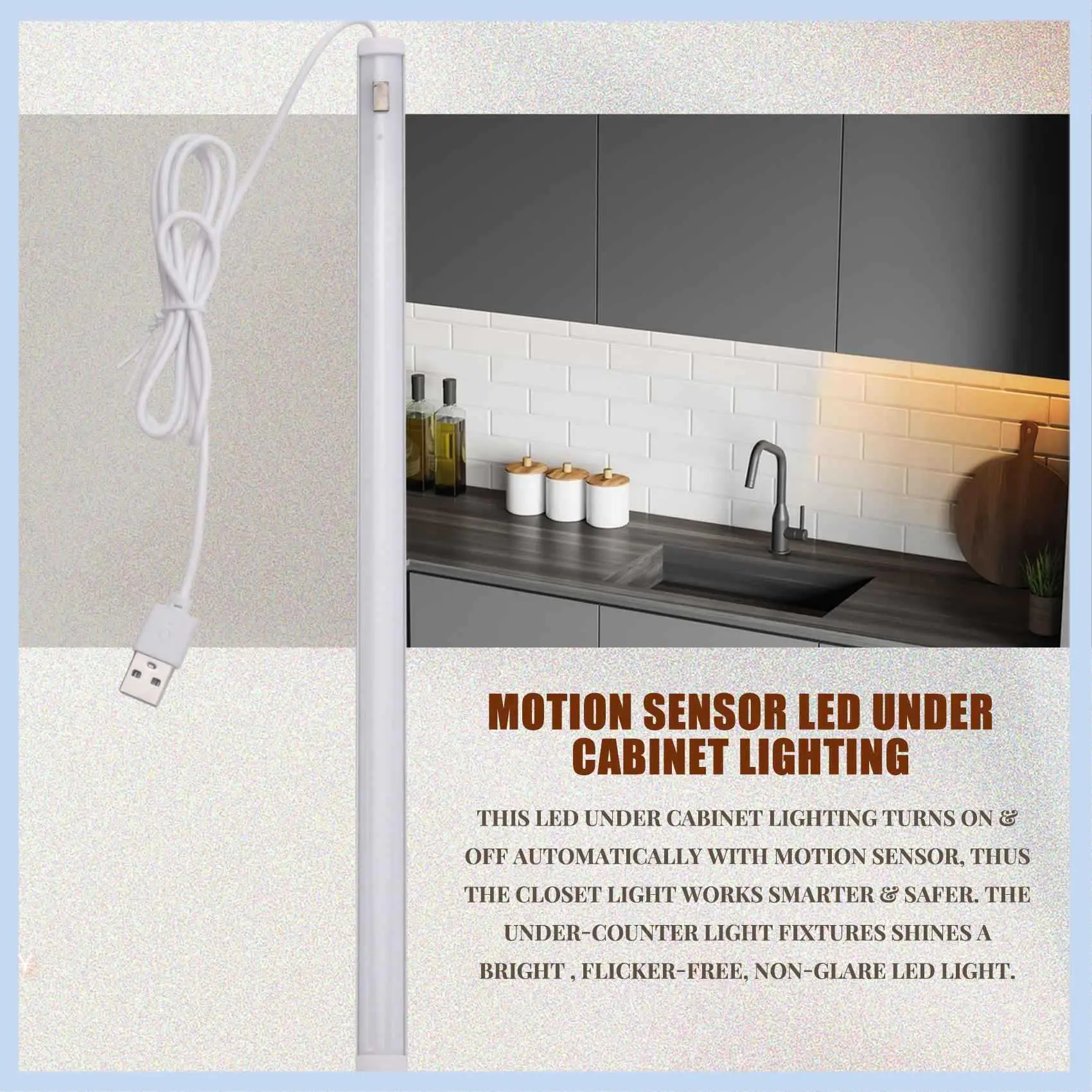 

AS63-5V USB LED Strip Desk Lamp Hand Switch Motion Sensor Lamp Study Room Under Cabinet Kitchen Lights