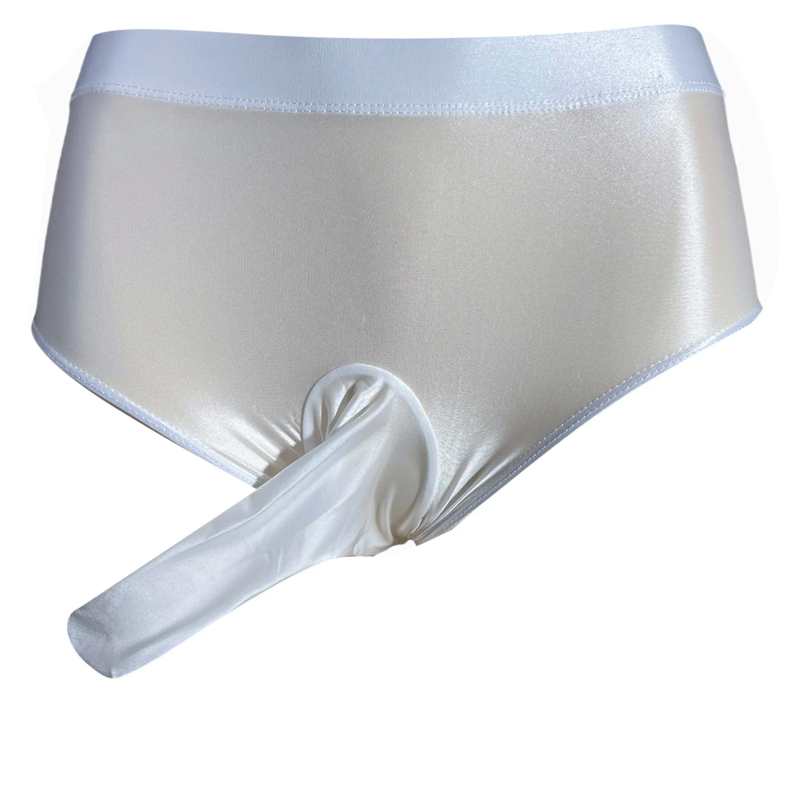 Mens Glossy Low Rise Briefs Sheath Pouch Elastic Waistband Underpants Thin Sheer Underwear for Nightclub Couple Games