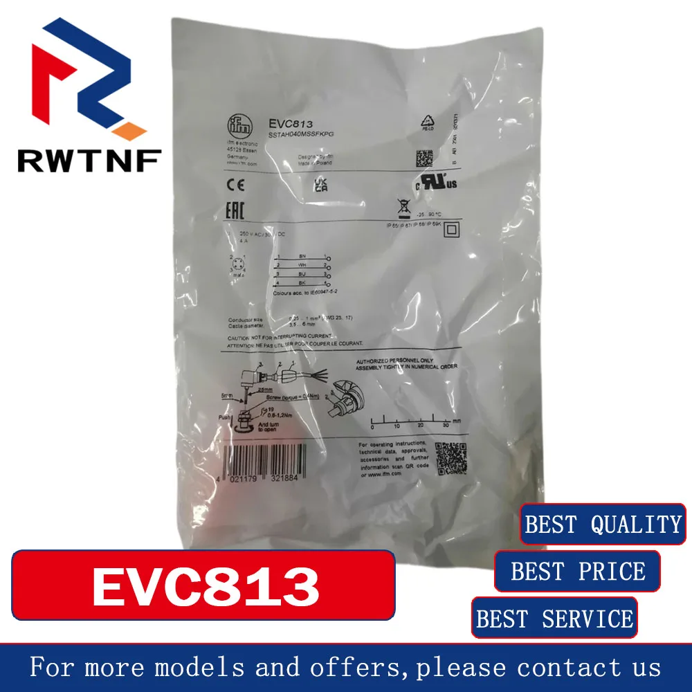 Brand New Genuine EVC813 IFM Extension node connector Model SSTAH040MSSFKPG,100% original warehouse stock
