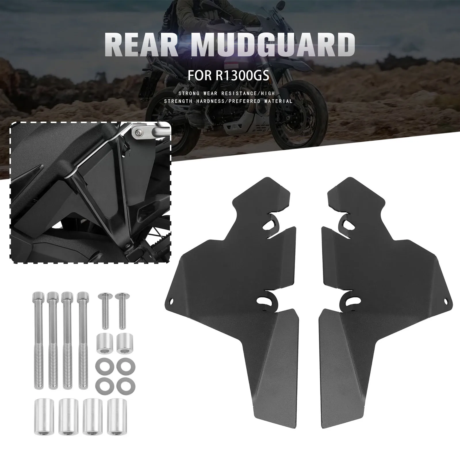 Motorcycle Rear Passenger Mudguard Fender Frame Plate Panels Cover Splash Guard For BMW R1300GS Adventure R1300 GS ADV 2023-2025