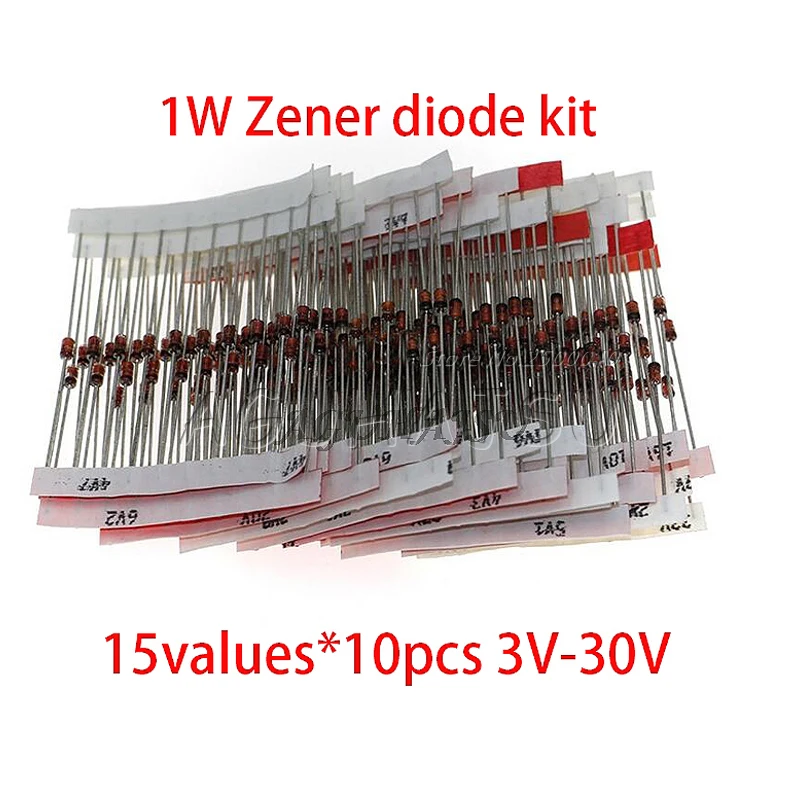 15values*10pcs=150pcs 1W Zener diode kit DO-41 3V-30V component diy kit new and original