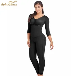 Fajas Colombianas Women Side Zipper Long Sleeves Full Body Shapewear Weight Loss Postpartum Shaper Post Liposuction Bodysuit