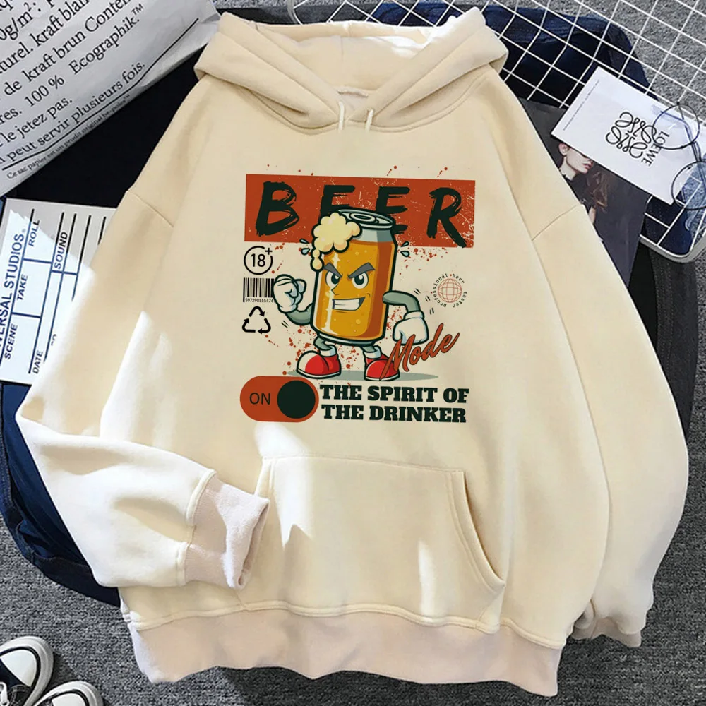 Beer hoodie modern style funny winter printed design clothes for teens soft fabric girl tracksuits comfortable modern style