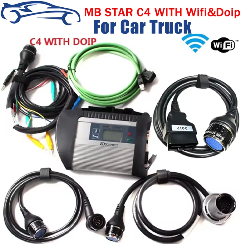 MMB Star C4 With WiFi SD Connect C4 obd2 Scanner Multiplexer Cable For Benz Star C4 SD For Car Truck Auto Diagnosis tools