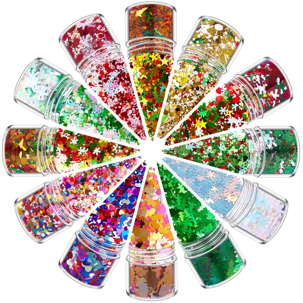 1 Box Halloween Christmas Sequins Mixed Set Round Shaped Sequins Nail Jewelry Diamond Design Nail Art Jewelry Decor Accessories