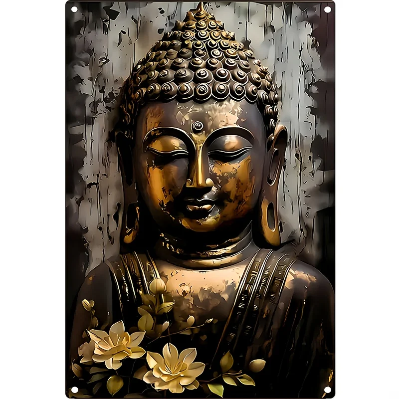 

Modern Zen Buddhist Statue Abstract Art Poster - Decorative Wall Art for Living Room, Religious Themed Gift, Buddha Home Decor