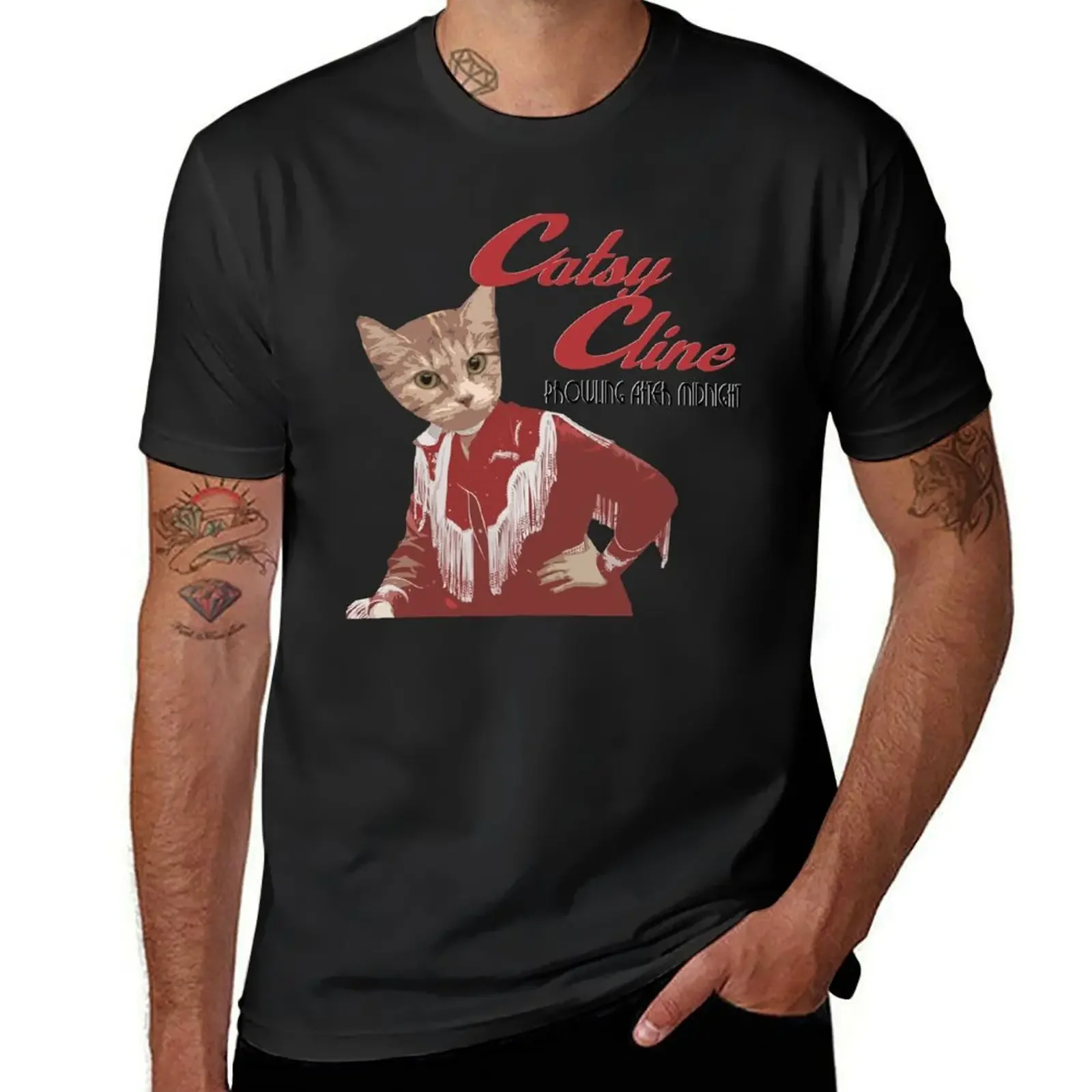 Catsy Cline T-Shirt graphic tee shirt custom shirt vintage boys animal print workout shirts for men