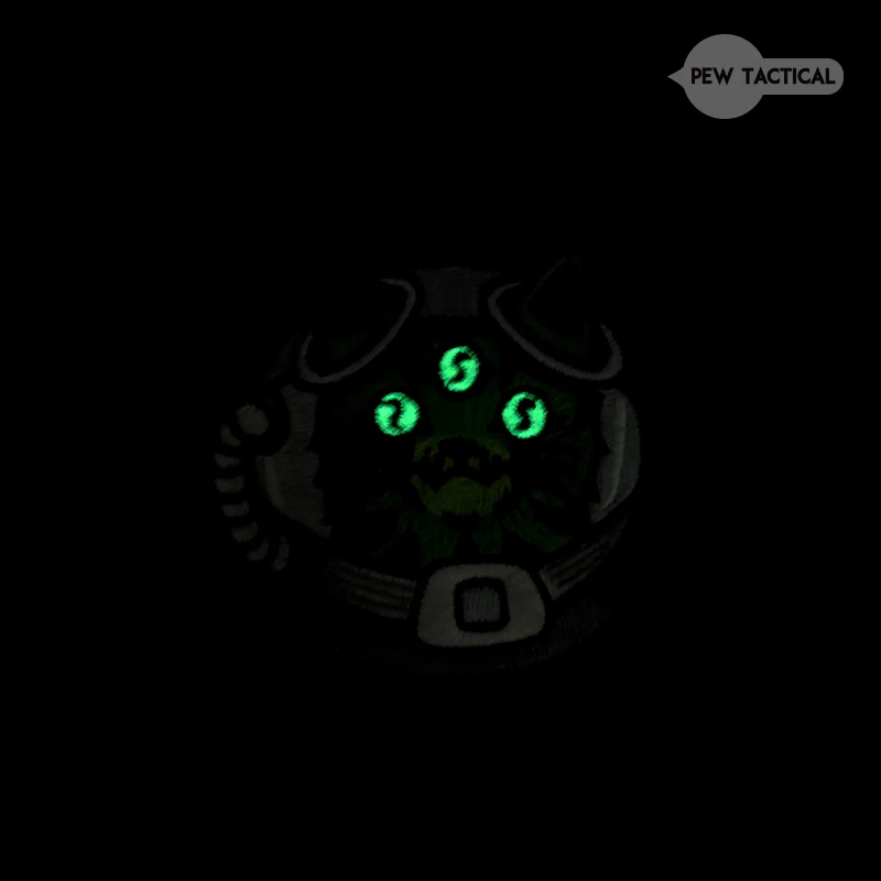 PEW TACTICAL Patch Cosmic Three-Eyed Cat Glow-in-the-Dark Embroidery Magic Badge Armband Morale Badge