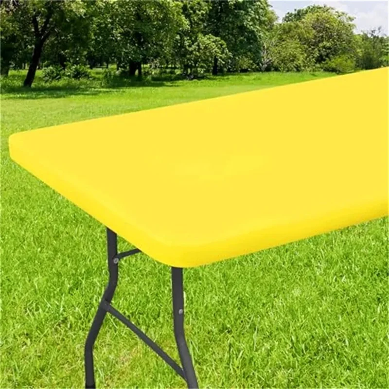 

Solid color rectangular tablecloth cover suitable for folding tables, washable table protective cover, outdoor camping waterproo