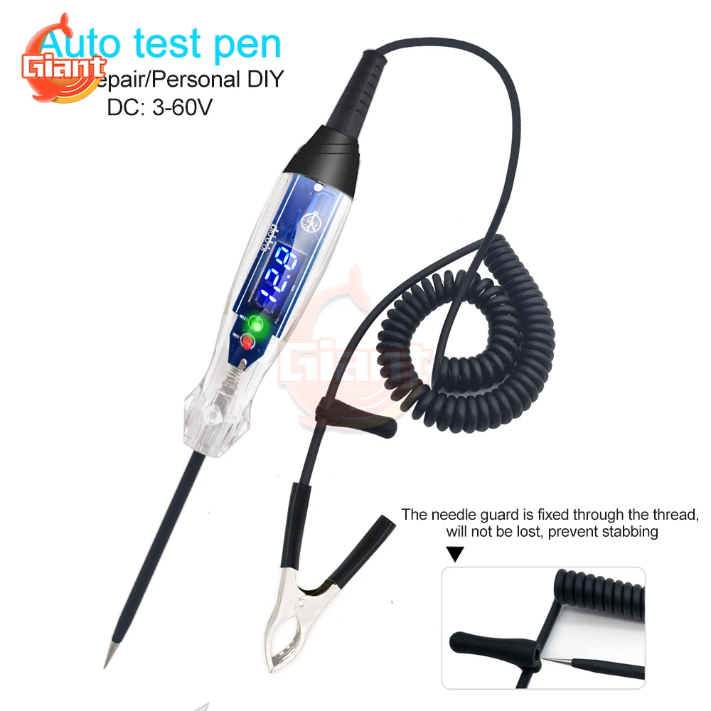 NS836 DC3-60V Digital Voltage Tester LED Lamp Electric Circuit Line Test Pen Portable Automotive Fault Diagnostic Repair Tools