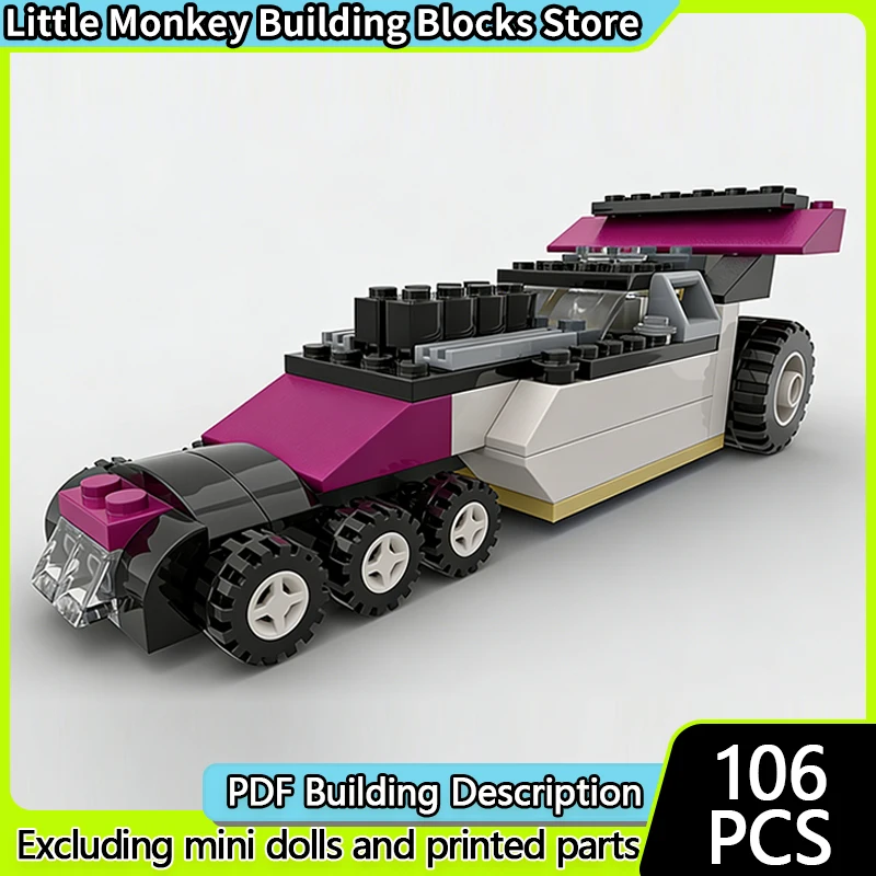 

City Car Model MOC Building Bricks Eight-Wheel Drive Racing Car Modular Technology Children Holiday Gifts Assemble Toys Suit