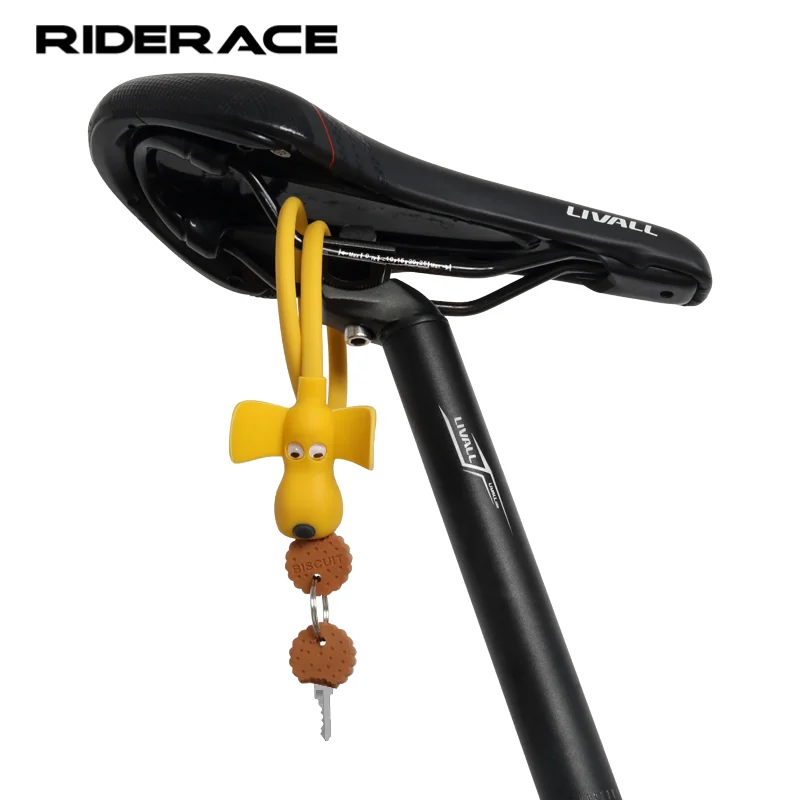 RIDERACE Fahrradkettenschloss Weihnachten Niedlicher Hund Silikon Diebstahlsicher Tragbar Hohe Sicherheit Für MTB Rennrad Roller