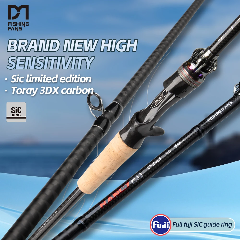 

FISHINGFANS RANCY 2.0 1.98m 2.13m 2.28m 40T TORAY T1100 CARBON Spinning Casting Fuji SIC guide ML FAST ACTION Fishing Rod