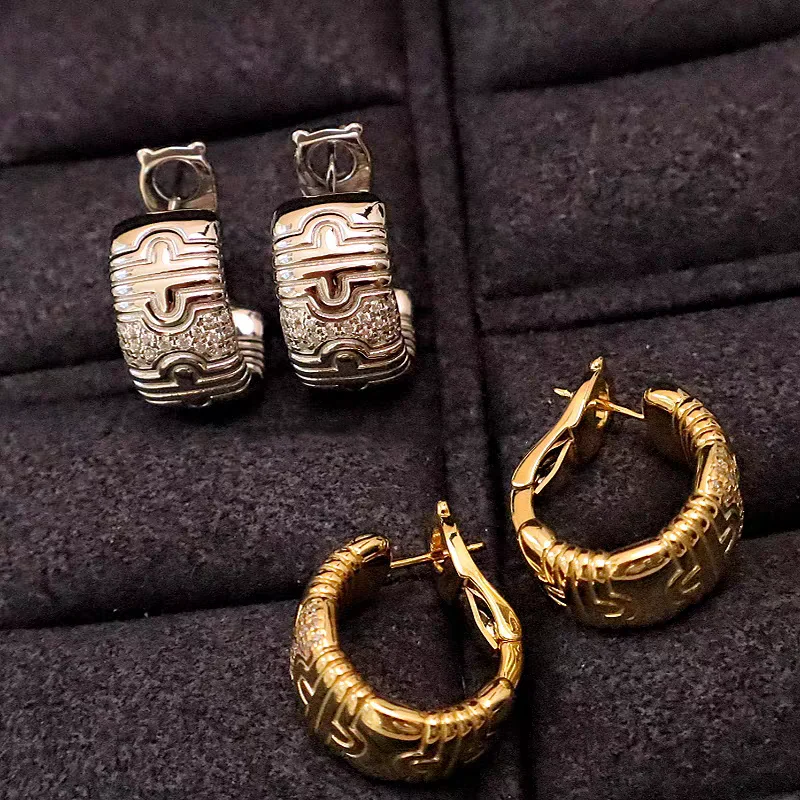 Bellux Italian Style Light Luxury Jewelry 925 Sterling Silver Gold Color Vintage Earrings for Women