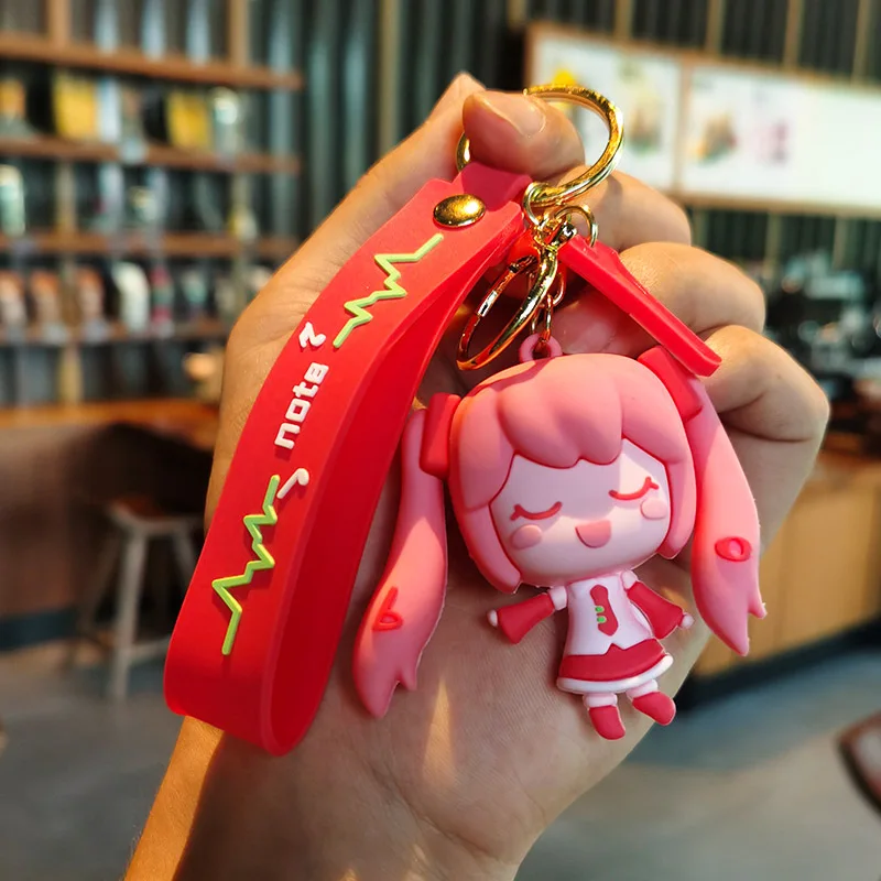 Nouveau Style Anime Hatsune Miku créatif périphérique dessin animé porte-clés bijoux de mode résine figurines d'action PVC porte-clés sac pendentif