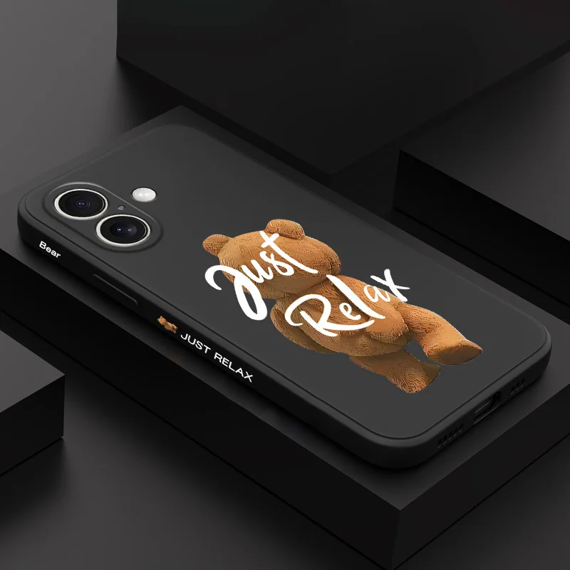 

Tickling Bear Phone Case For iPhone 16 16e 15 14 13 12 11 X XR XS Plus Pro Max Mini Silicone Cover