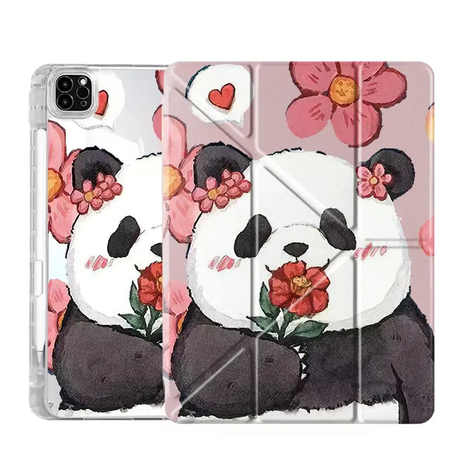 

Holder Cover Tablet Case For iPad Mini 6 7 Pro 2025 11th 10th 9th 8th 7th 12.9inch Air 4 5 M3 M2 M4 11inch Y-Fold Floral