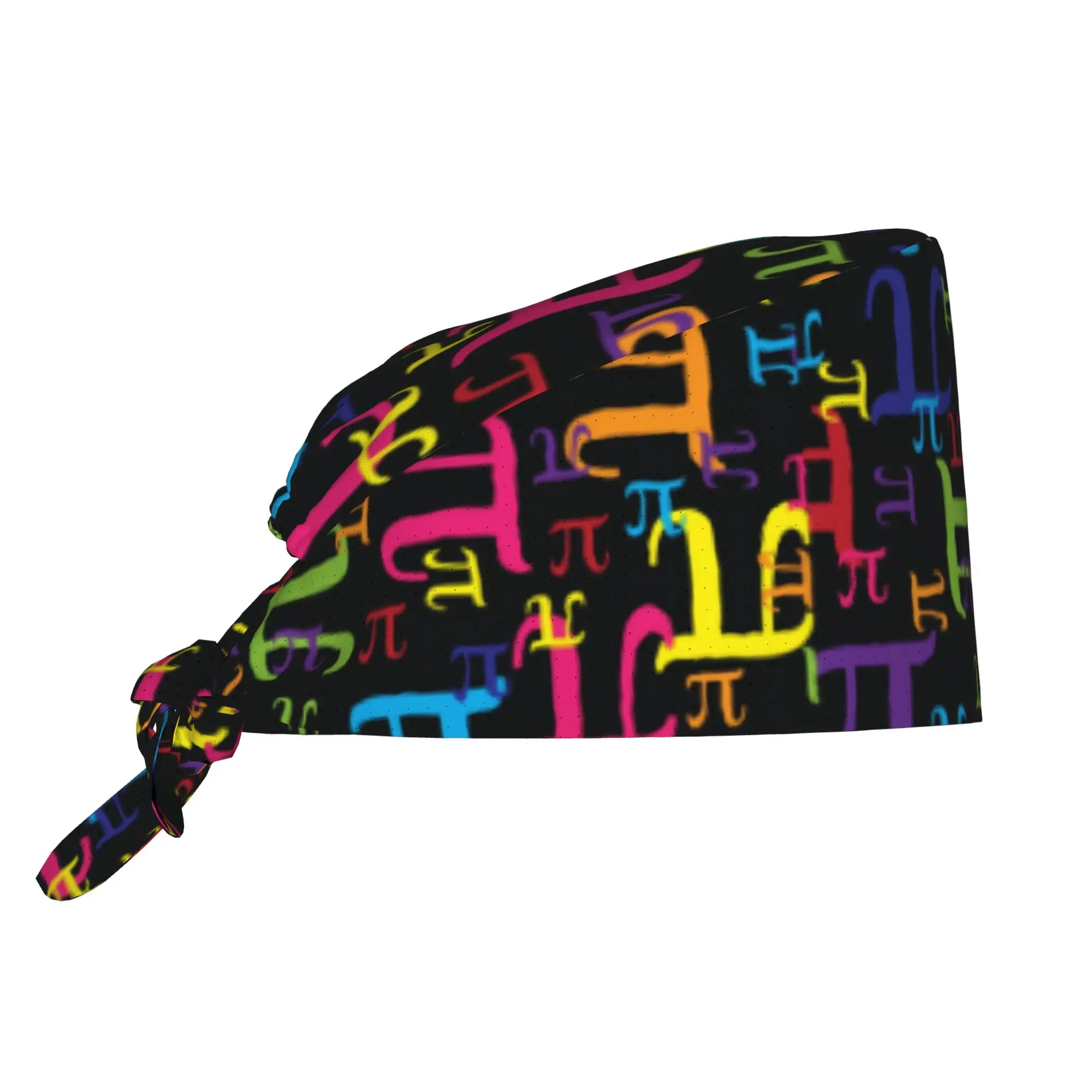 Pieces Of Pi Math Science Breathable Surgical Scrub Caps Unisex Nurse Medical Cap Geek Mathematics Work Scrubs Hat for Hospital